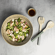 Gusta salad bowl with salad cutlery – Green – ø30cm
