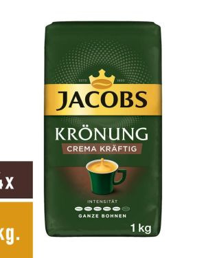 Jacobs Krönung Crema Kräftig Bohnen 4x1kg.