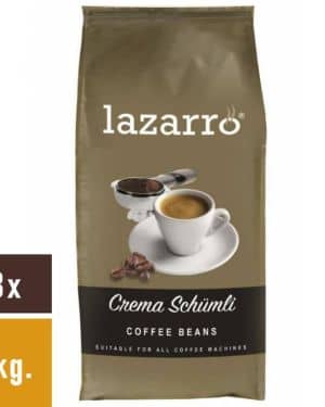 Lazarro Crema Schümli Kaffeebohnen 8x1kg.