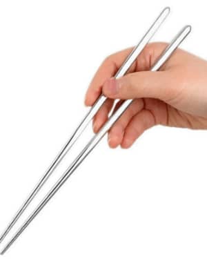 5-Delige Chopsticks Set (10 stuks) – RVS Eetstokjes “Square”