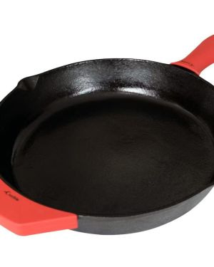 Crucible Cookware Ø 26 cm cast iron frying pan/skillet with 2 silicone handle holders