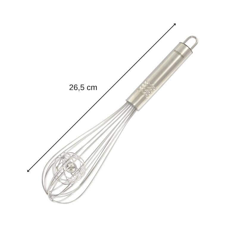 Fackelmann stainless steel Kitchen and pastry whisk with ball 26,5 cm